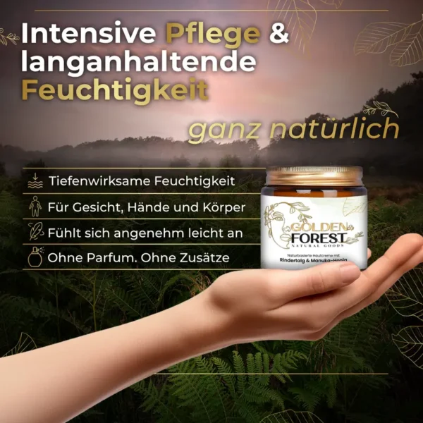 Beef Tallow-Manuka, 118 ml Golden Forest Naturals Rindertalg-Creme mit Manuka Honig & Lavendelöl- Traditionelle Hautpflege ohne Silikone - Image 2