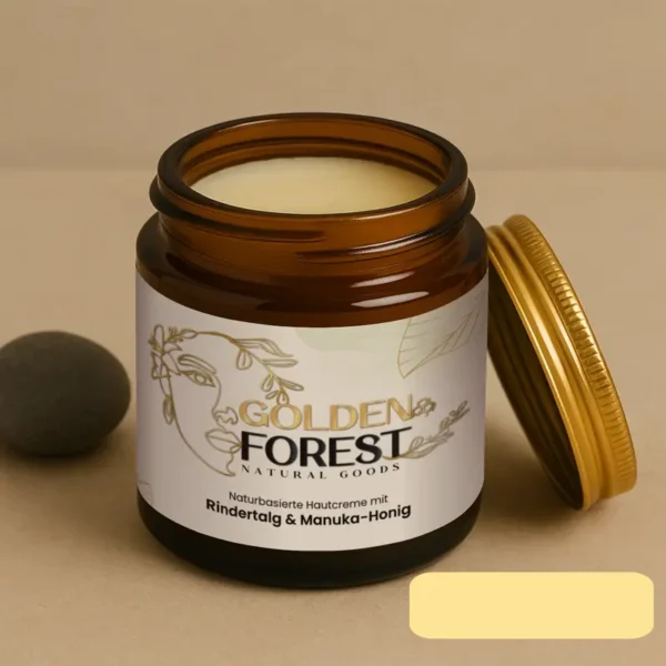 Beef Tallow-Manuka, 118 ml Golden Forest Naturals Rindertalg-Creme mit Manuka Honig & Lavendelöl- Traditionelle Hautpflege ohne Silikone